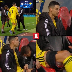 希望问题不大！C罗在比赛中因身体不适被换下，在替补席接受冰敷